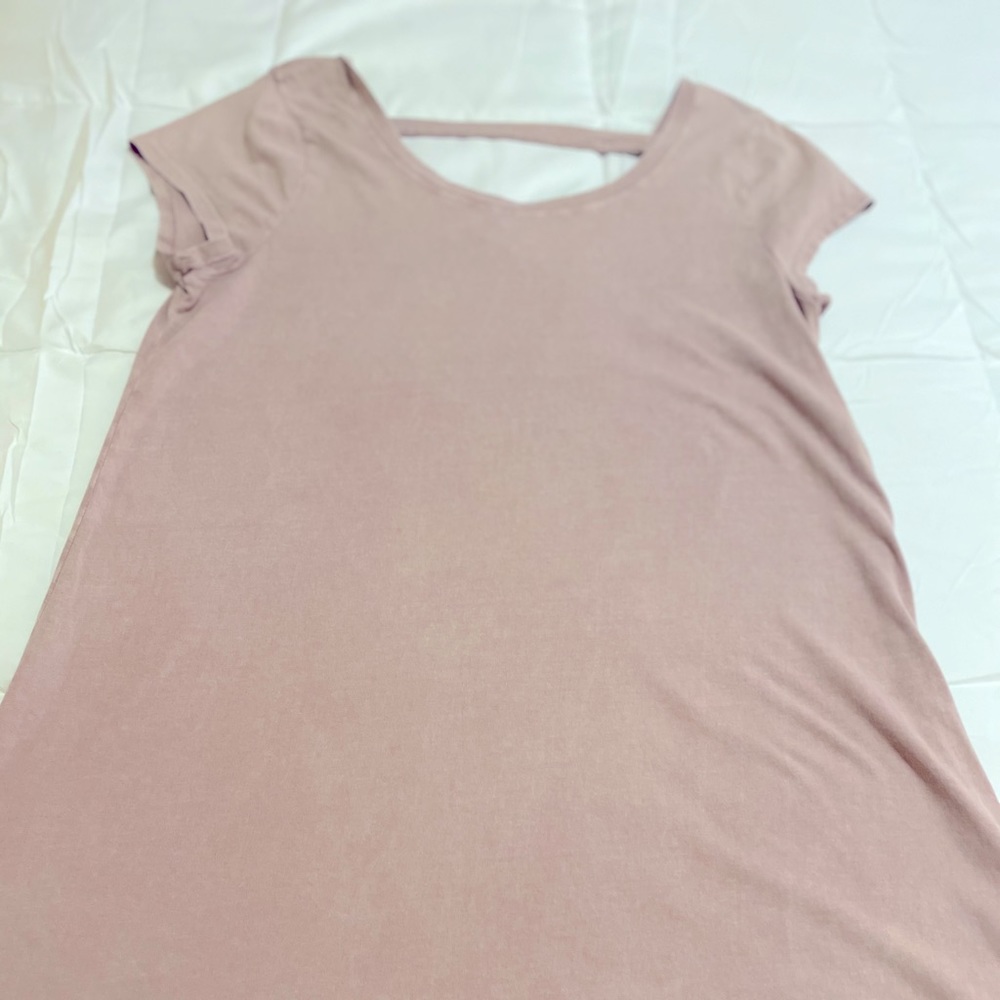 Washed Blush Pink T-Shirt Dress